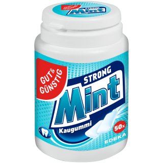 Gut&Günstig Kaugummi Peppermint Strong Mint zuckerfrei (50 Stk. Dose)
