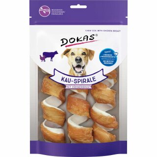 Dokas Dog Kau-Spirale Hühnerbrust (110g Beutel)