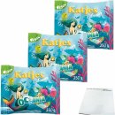 Katjes Family Oceania farbenfrohes Fruchtgummi 3er Pack (3x250g Packung) + usy Block