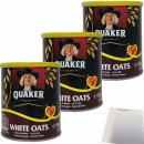 Quaker Weisser Hafer Haferflocken 3er Pack (3x500g Dose) + usy Block