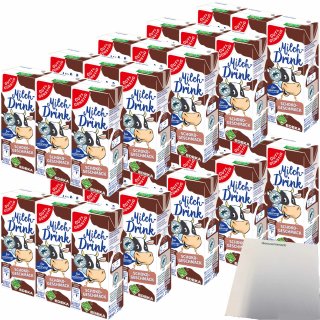 Gut&Günstig Milchdrink Schoko vollmundiger Schokogeschmack mit fettarmer Milch und Papier-Trinkhalm 10er Pack (30x200ml) + usy Block