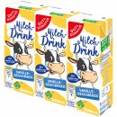 Gut&Günstig Milchdrink Vanille vollmundiger Vanillegeschmack mit fettarmer Milch und Papier-Trinkhalm 3er Pack (9x200ml) + usy Block