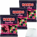 Haribo Berries die beliebten Himbeeren mit einem softem Geleekern und buntem Zuckerperlen-Überzug 3er Pack (3x175g Beutel) + usy Block