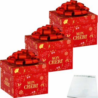 Mon Cheri Geschenkbox Präsent 3er Pack (3x283g Packung) + usy Block