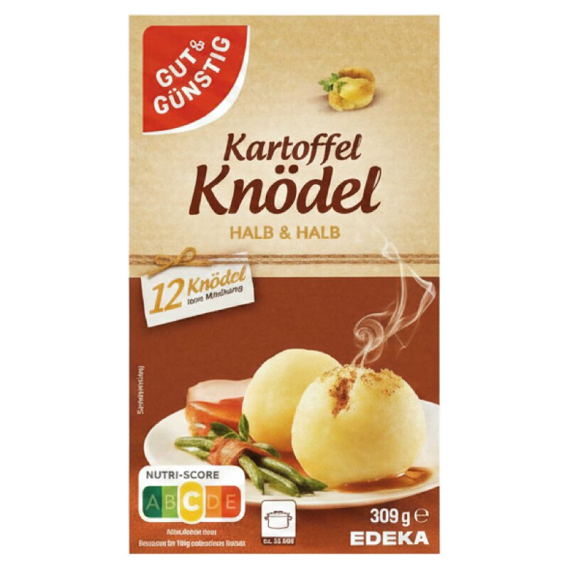 Gut&Günstig Kartoffelknödel Halb & Halb lose Mischung für 12 Knödel
