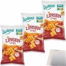 Lorenz Linsen Chips Sweet Chili 30% weniger Fett 3er Pack (3x85g Packung) + usy Block