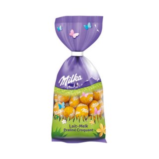 Milka Schokoladen Eier Lait-Melk Praline Croquant 100g MHD 07.2023 Restposten Sonderpreis