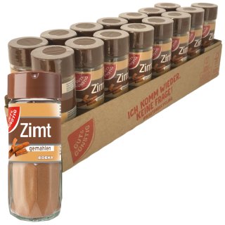 Gut&Günstig Zimt gemahlen aromatische Mischung aus süßer und leicht bitterer Note VPE (16x40g Glas)