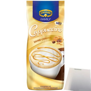 Krüger Family Cappuccino Sahne Caramel (500g Beutel) + usy Block