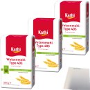 Kathi Weizenmehl Typ 405 mit Getreide aus der Region 3er Pack (3x1kg Packung) + usy Block