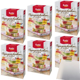 Kathi Backmischung Papageienkuchen fürs Blech 6er Pack (6x840g Packung) + usy Block