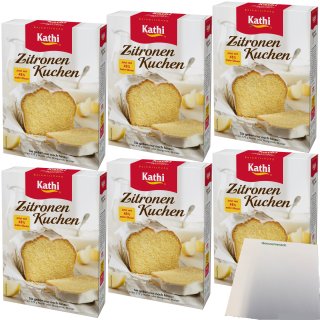 Kathi Backmischung für Zitronenkuchen mit Glasur 6er Pack (6x485g Packung) + usy Block