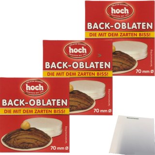 hoch Back-Oblaten mit dem zarten Biss 70mmØ (3x53g Packung) + usy Block
