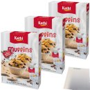 Kathi Backmischung für Muffins mit Schokoladenstückchen 3er Pack (3x360g Packung) + usy Block