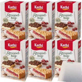 Kathi Backmischung für Streuselteig 6er Pack (6x420g Packung) + usy Block
