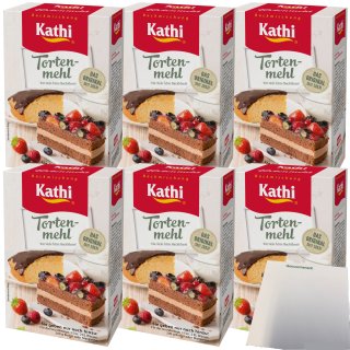 Kathi Backmischung Tortenmehl 6er Pack (6x400g Packung) + usy Block