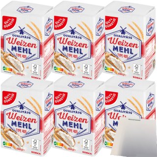Gut&Günstig Qualitäts Weizenmehl Type 405 6er Pack (6x1kg Packung) + usy Block