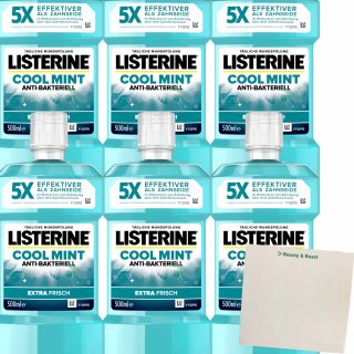 Listerine Mundspülung Cool Mint 6er Pack (6x500ml Flasche) + usy Block
