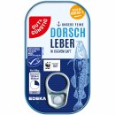 Gut&Günstig Dorschleber reich an Omega-3-Fettsäuren VPE (12x121g Dose) + usy Block