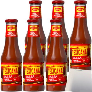 Texicana Salsa Tomaten Chili Sauce 6er Pack (6x500ml Flasche) + usy Block