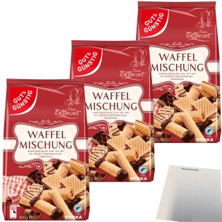 Gut&Günstig Waffelmischung Gebäck 3er Pack (3x400g Packung)  + usy Block