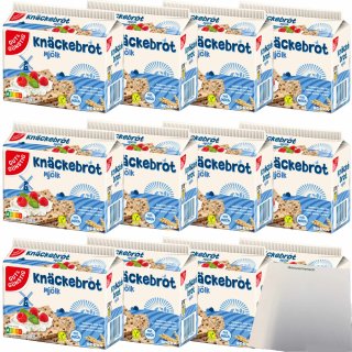Gut&Günstig Knäckebrot Mjölk ohne Einsatz von Hefe mit Milch und hohem Ballaststoffgehalt VPE (12x250g Packung) + usy Block