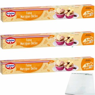 Dr. Oetker Marzipan Decke ausgerollt einfach zu verarbeiten 3er Pack (3x300g Packung) + usy Block