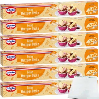Dr. Oetker Marzipan Decke ausgerollt einfach zu verarbeiten 6er Pack (6x300g Packung) + usy Block
