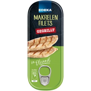 Edeka Gegrillte Makrelenfilets in Olivenöl (120g Dose)