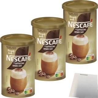 Nescafe Gold Typ Cappuccino Cremig Zart löslicher Bohnenkaffee 3er Pack (3x250g Dose) + usy Block