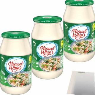 Miracel Whip VEGAN Salatcreme 3er Pack (3x250ml Glas) + usy Block