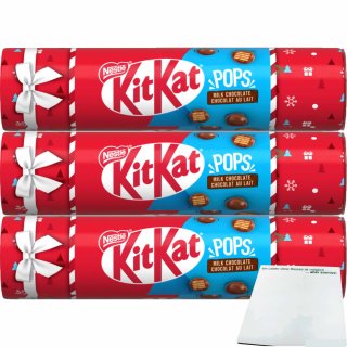 KitKat Pops Riesenrolle, Knusperwaffelstückchen in Milchschokolade 3er Pack (3x80g Rolle) + usy Block