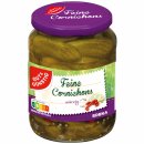 Gut&Günstig Cornichons würzig-pikant kleine feine Gurkensortierung 3er Pack (3x670g Glas) + usy Block