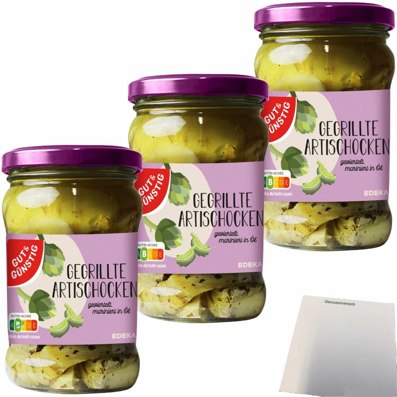 Gut&amp;Günstig Gegrillte Artischocken geviertelt in Sonnenblumenöl mit m