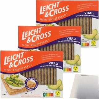 Leicht&Cross Knusperbrot Vital 3er Pack (3x125g Packung) + usy Block