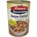 Sonnen Bassermann Linseneintopf mit Würstchen 3er Pack (3x400g Dose) + usy Block