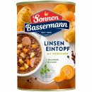Sonnen Bassermann Linseneintopf mit Würstchen 3er Pack (3x400g Dose) + usy Block