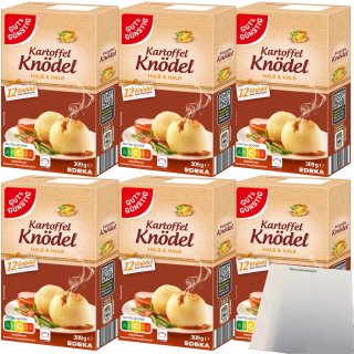 Gut&Günstig Kartoffelknödel Halb & Halb lose Mischung für 72 Knödel (6x309g Packung) + usy Block