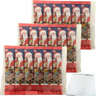 E&G Weihnachtsmann am Stiel 3er Pack (18 Stück, 3x90g Packung) + usy Block