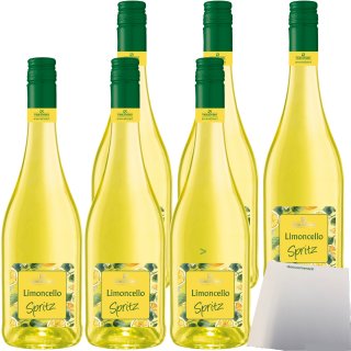Vescovino Limoncello Spritz alkoholisches Mischgteränk süß 10% vol. 6er Pack (6x0,75 Liter Flasche) + usy Block