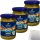 Leverno Pesto di Basilico aus frischem Basilikum und Knoblauch 3er Pack (3x130g Glas) + usy Block