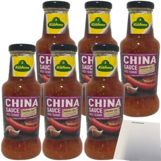 Kühne China Sauce Süss-Scharf 6er Pack (6x250ml Glas) + usy Block