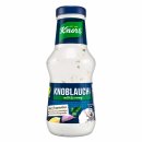 Knorr Knoblauchsauce mit Zwiebelstückchen und Joghurt mild und cremig 3er Pack (3x250ml Flasche) + usy Block