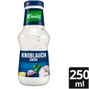 Knorr Knoblauchsauce mit Zwiebelstückchen und Joghurt mild und cremig 3er Pack (3x250ml Flasche) + usy Block
