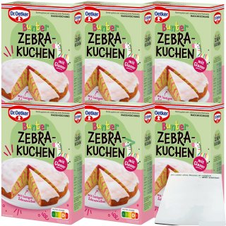 Dr. Oetker Bunter Zebrakuchen mit Glasur 6er Pack (6x515g Packung) + usy Block