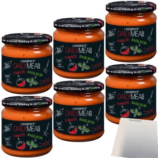 Langbeins DailyMeal Bio Tomate-Basilikum Suppe 6er Pack (6x350ml Glas) + usy Block