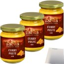 Sabita Curry-Paste mild für typisch indische Currys zum marinieren von Hähnchen Lamm Rind sowie Fisch 3er Pack (3x125g Glas) + usy Block