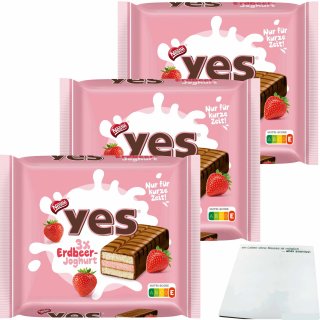 Nestle YES Erdbeer-Joghurt Kuchenriegel 3er Pack (3x 3x32g in Packung) + usy Block