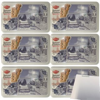 Hellema Gewürzspekulatius Geschenkdose 6er Pack (6x400g Dose) + usy Block