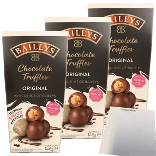 Baileys Chocolate Truffles mit Baileys original Iris Cream 3er Pack (3x146g Packung) + usy Block